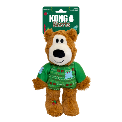 KONG Holiday Wild Knots Sweater Bear Green Medium/Large